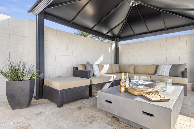 view of patio featuring an outdoor living space