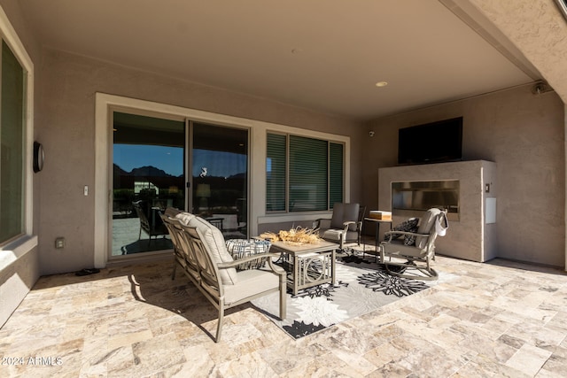 view of patio featuring an outdoor hangout area