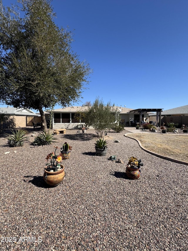 view of yard featuring fence