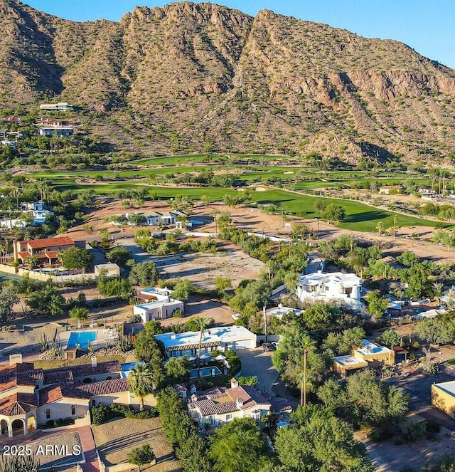 aerial view featuring a mountain view