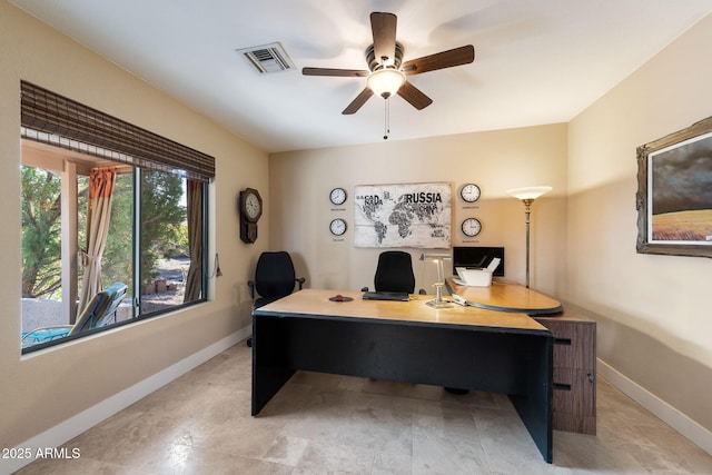 office with ceiling fan