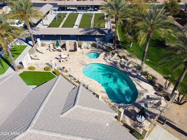 view of pool with a patio area