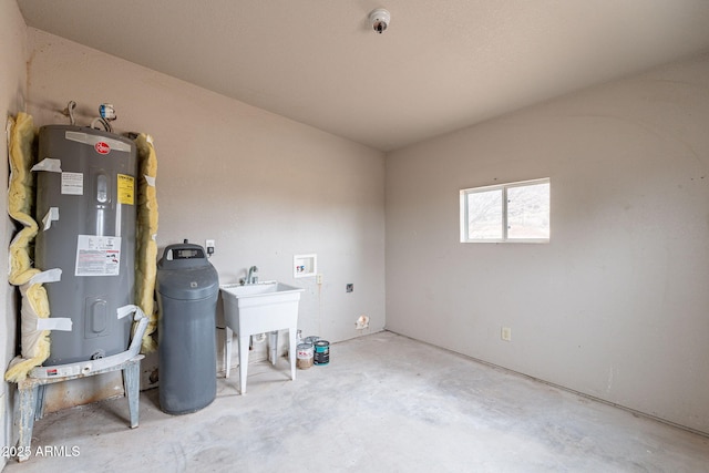 interior space with electric water heater