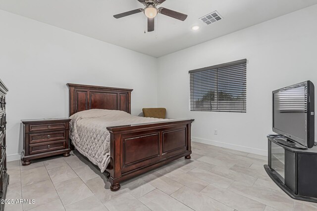 32102 N Walnut St, Wittmann, AZ 85361 - bedroom with baseboards, recessed lighting, and ceiling fan