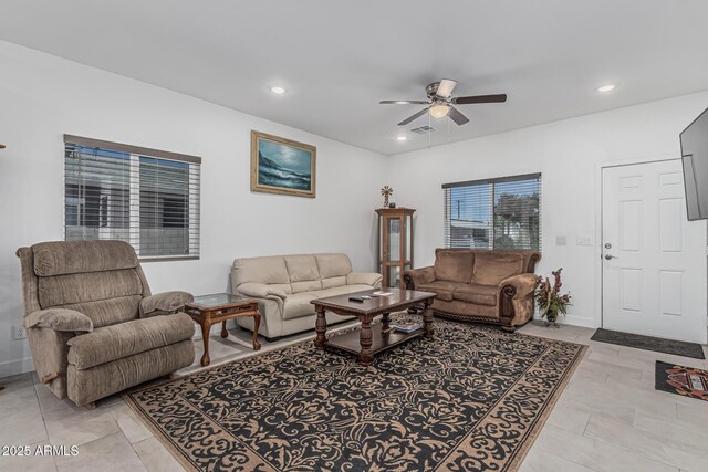32102 N Walnut St, Wittmann, AZ 85361 - living room with ceiling fan and recessed lighting