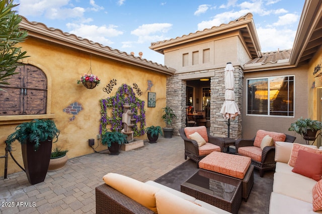 view of patio / terrace featuring an outdoor hangout area