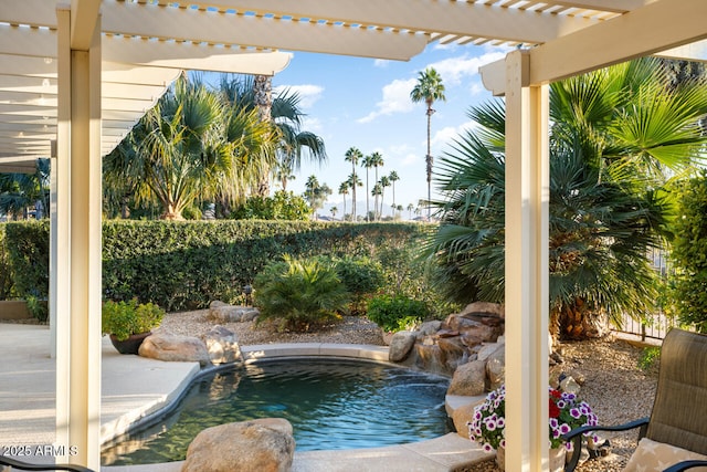 view of pool featuring a pergola