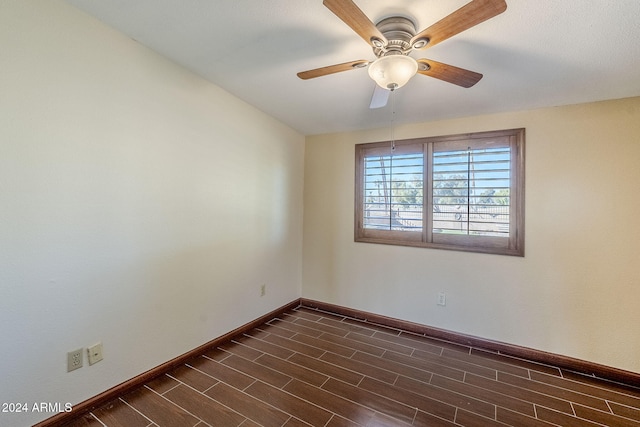 spare room featuring ceiling fan