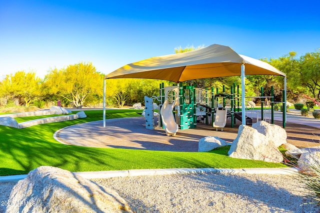 community playground with a yard
