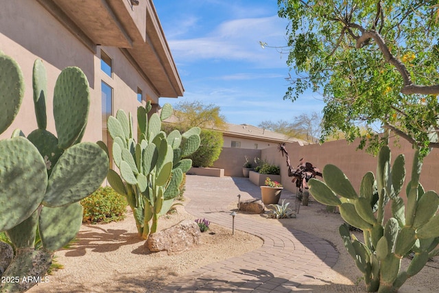 view of yard featuring a fenced backyard and a patio