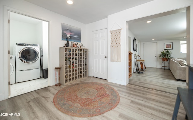 2320 E Mulberry Dr, Phoenix, AZ 85016 - interior space featuring recessed lighting, washer / dryer, and wood finished floors