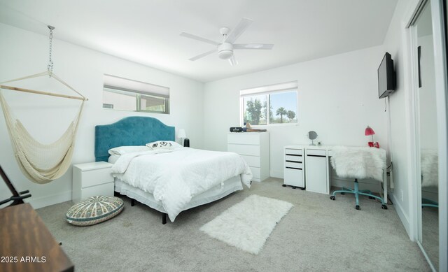 2320 E Mulberry Dr, Phoenix, AZ 85016 - bedroom featuring ceiling fan and light colored carpet