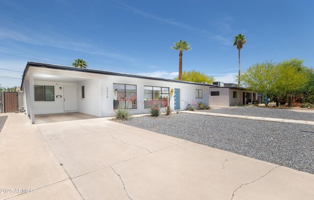 2320 E Mulberry Dr, Phoenix, AZ 85016 - view of front of home featuring concrete driveway and an attached carport
