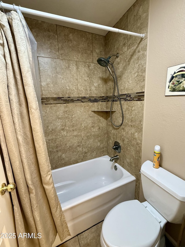 3891 E Simpson Rd, Gilbert, AZ 85297 - full bath with shower / tub combo with curtain and tile patterned floors