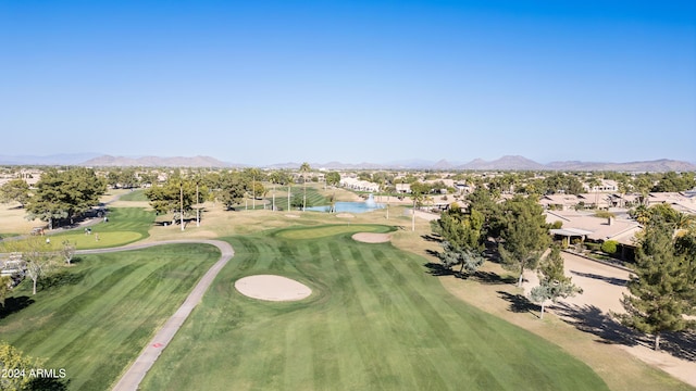 drone / aerial view featuring a mountain view