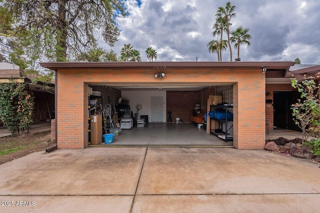 view of garage