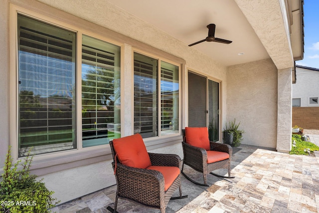 3915 N Shannon Cir, Mesa, AZ 85215 - view of patio / terrace with a ceiling fan