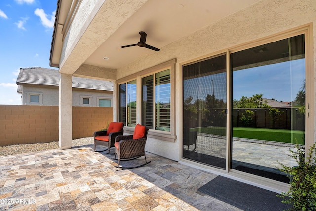 3915 N Shannon Cir, Mesa, AZ 85215 - view of patio with ceiling fan