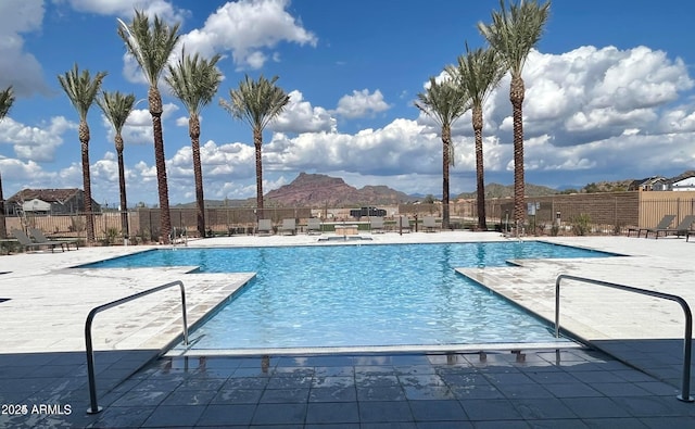 3915 N Shannon Cir, Mesa, AZ 85215 - community pool with a mountain view and a patio area