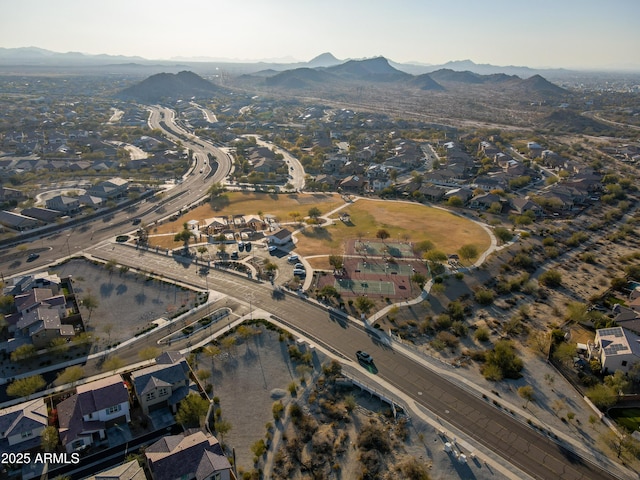 aerial view featuring a mountain view