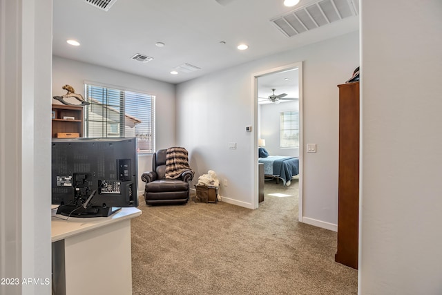 4100 S Pinelake Way Unit 149, Chandler, AZ 85249 - carpeted office featuring plenty of natural light, ceiling fan, and recessed lighting