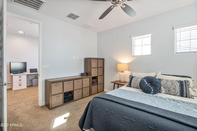 4100 S Pinelake Way Unit 149, Chandler, AZ 85249 - bedroom with light colored carpet and ceiling fan