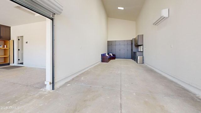 garage with a wall mounted AC