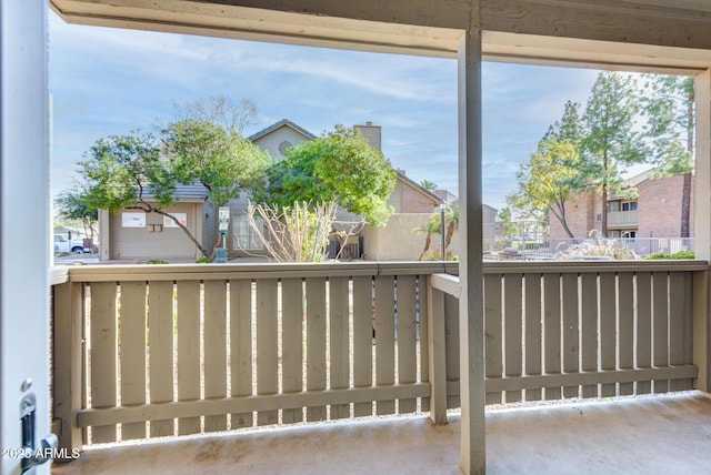 balcony with a residential view