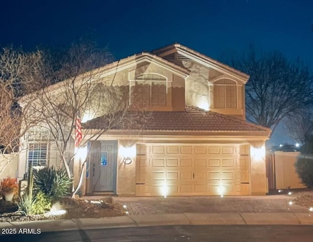 front facade featuring a garage