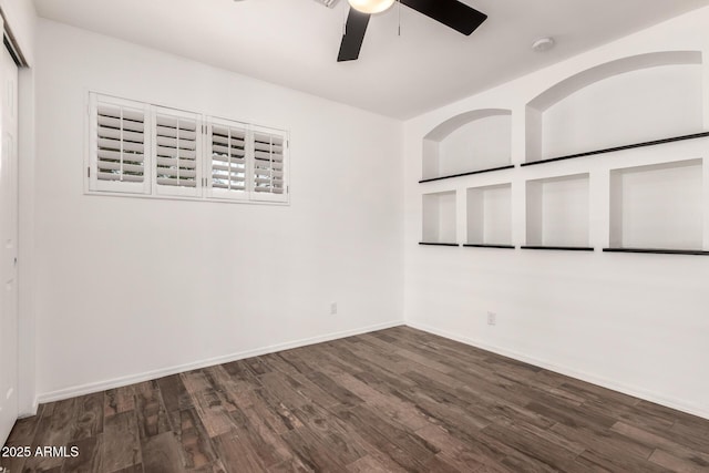 538 W 13th St, Tempe, AZ 85281 - empty room featuring a ceiling fan, wood finished floors, baseboards, and a smoke detector