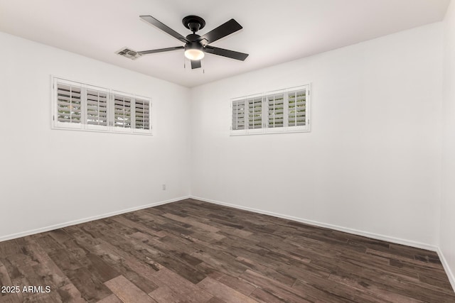 538 W 13th St, Tempe, AZ 85281 - empty room with a ceiling fan, dark wood-style floors, and baseboards