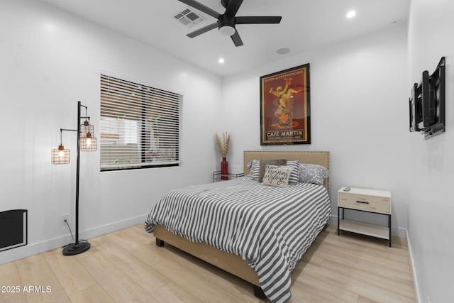 1807 E Campbell Ave, Phoenix, AZ 85016 - bedroom with wood finished floors, recessed lighting, and ceiling fan