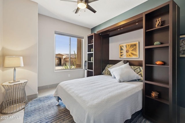 bedroom with visible vents and baseboards