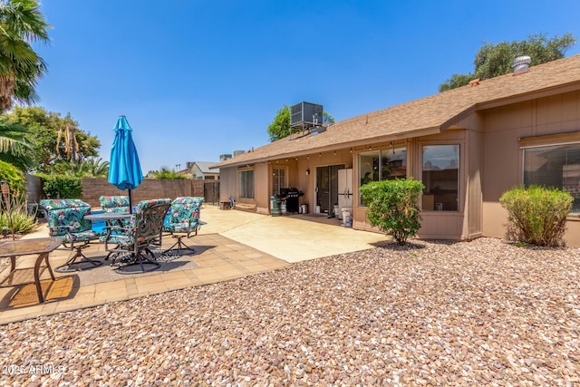 2031 W Gila Ln, Chandler, AZ 85224 - view of patio featuring a fenced backyard, central air condition unit, and area for grilling