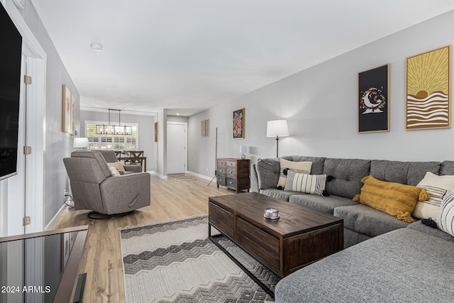 living room featuring hardwood / wood-style floors