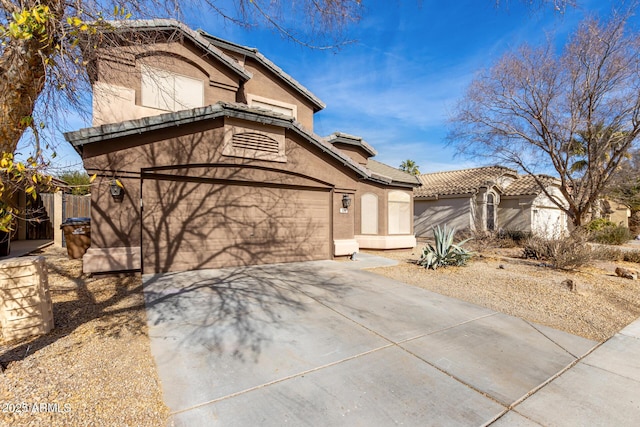 view of property exterior featuring a garage