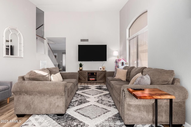 living room featuring wood-type flooring