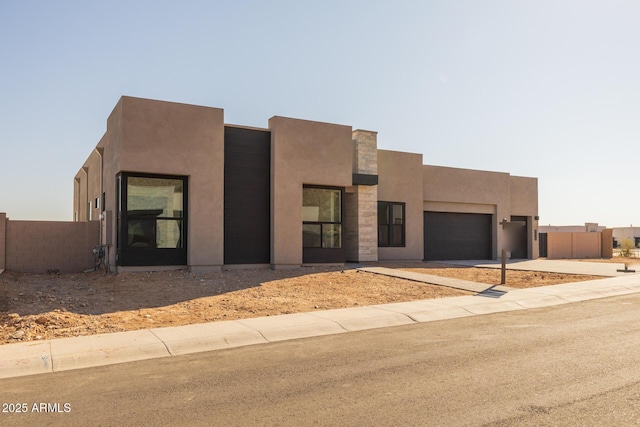 adobe home with a garage