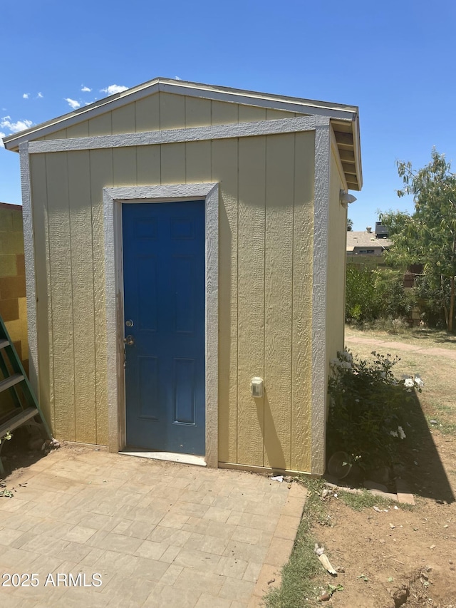 view of shed