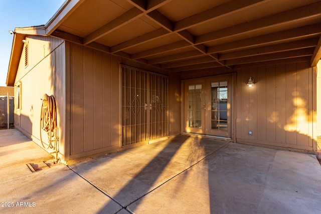 view of patio / terrace featuring french doors