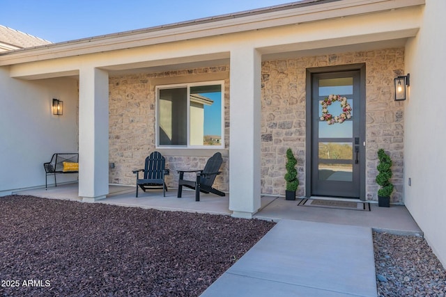 property entrance with a porch