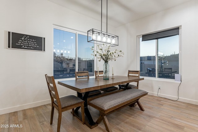 dining room featuring light hardwood / wood-style floors