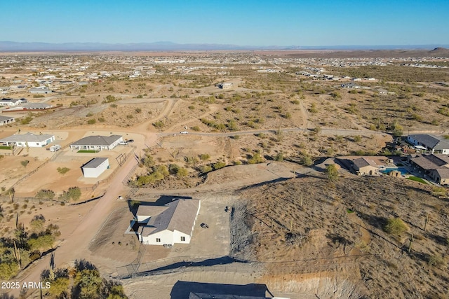 bird's eye view with a mountain view