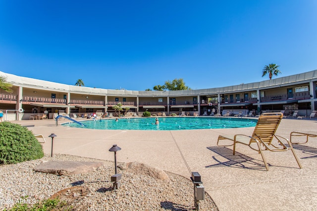 view of pool with a patio