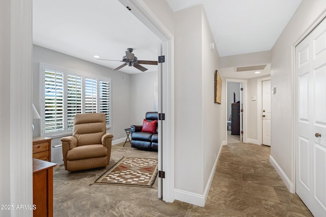 hallway with baseboards