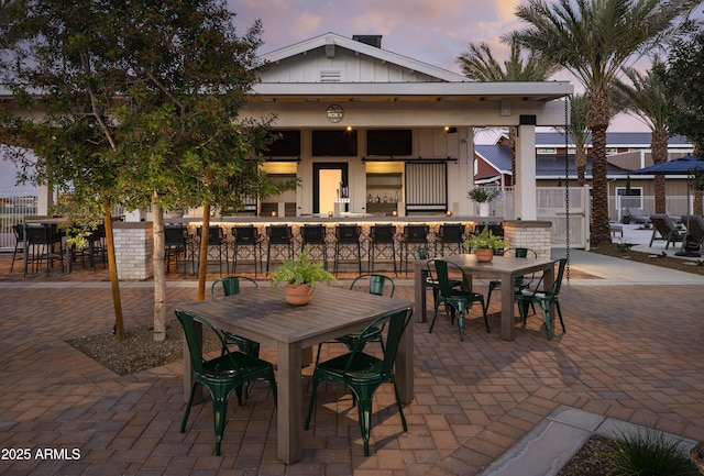 view of patio / terrace with fence and outdoor dining area