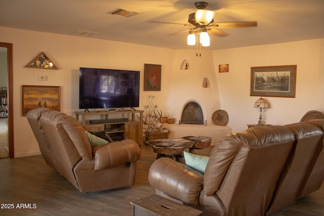375 S Companero Rd, Saint David, AZ 85630 - living area featuring ceiling fan and wood finished floors