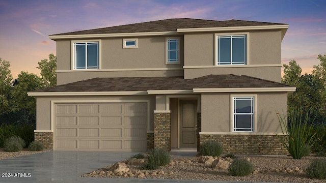 view of front of home featuring a garage