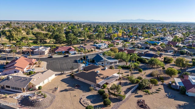 bird's eye view with a mountain view