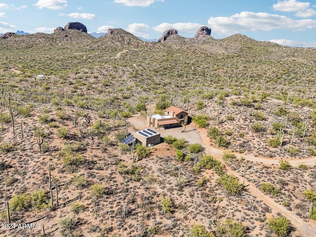 drone / aerial view with a mountain view